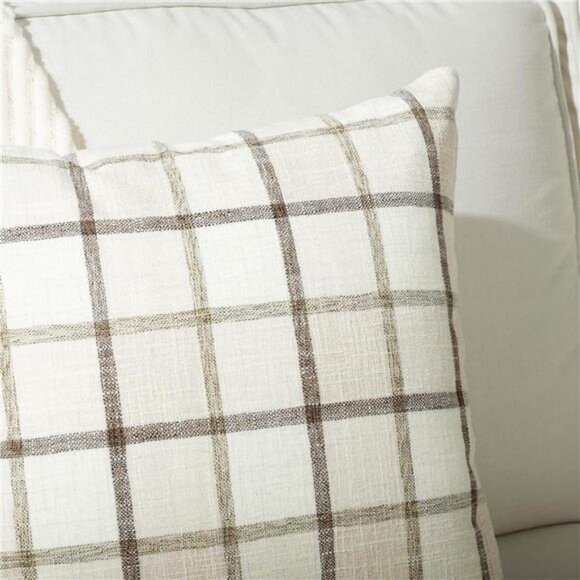 18x18 Fall Buffalo Check Pillow Covers, Farmhouse Plaid Cushion Covers, Set of 2 - Picture 4 of 6